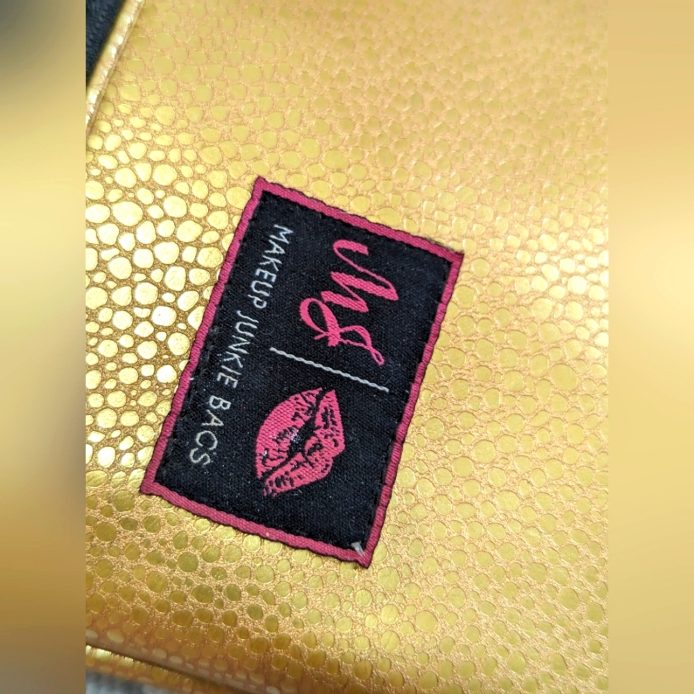 Gold makeup junkie large bag